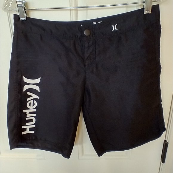Women's Size 1 Hurley Supersuede Beachrider Board Shorts, black - Picture 1 of 8